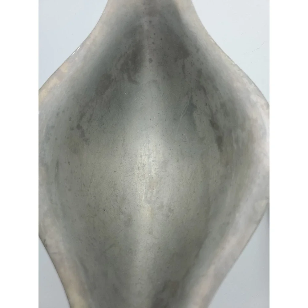 Vintage Cast Hammered Aluminum Gravy Boat Guardian Service 2 Pc Underplate‎ Gray